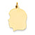 10k Yellow Gold Plain Medium .013 Gauge Facing Left Engravable Girl Head Charm hide-image