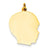 14k Gold Plain Large .013 Gauge Facing Right Engravable Boy Head Charm hide-image