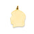 Plain Large .018 Gauge Facing Left Engravable Girl Head Charm in 14k Gold