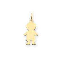 14k Gold Plain Small .018 Gauge Engravable Boy Charm hide-image