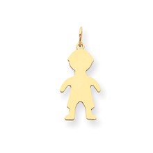 14k Gold Plain Small .013 Gauge Engravable Boy Charm hide-image