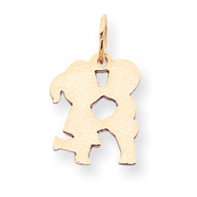 14k Gold Plain Small .018 Gauge Engravable Boy & Girl Kissing Charm hide-image