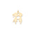 Plain Medium .018 Gauge Engravable Boy & Girl Kissing Charm in 14k Gold