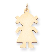 14k Gold Plain Medium .013 Gauge Engravable Girl Charm hide-image