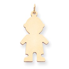 14k Gold Plain Medium .013 Gauge Engravable Boy Charm hide-image