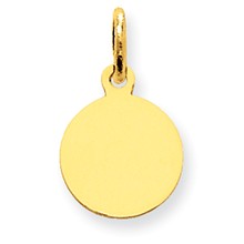 14k Gold Plain .011 Gauge Circular Engravable Disc Charm hide-image