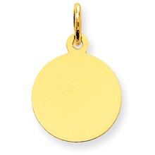 14k Gold Plain .035 Gauge Circular Engravable Disc Charm hide-image