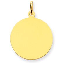 14k Gold Plain .011 Gauge Circular Engravable Disc Charm hide-image