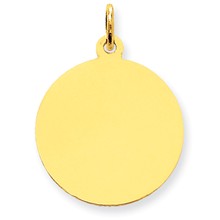 14k Gold Plain .035 Gauge Circular Engravable Disc Charm hide-image