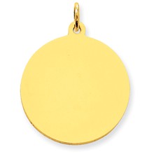 14k Gold Plain .018 Gauge Circular Engravable Disc Charm hide-image