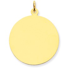 14k Gold Plain .027 Gauge Circular Engravable Disc Charm hide-image