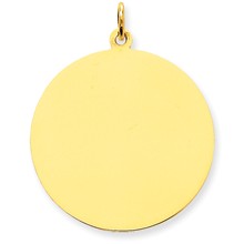 14k Gold Plain .013 Gauge Circular Engravable Disc Charm hide-image