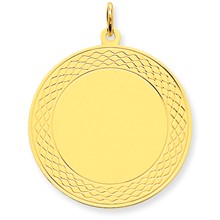 14k Gold Etched Design .018 Gauge Circular Engravable Disc Charm hide-image