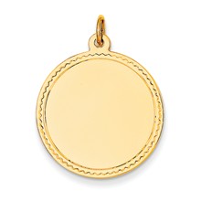 14k Gold Plain .035 Gauge Engravable Round Disc Charm hide-image