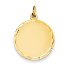 14k Gold Etched .018 Gauge Engravable Round Disc Charm hide-image