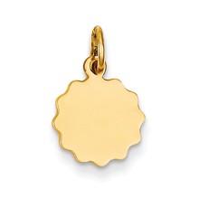 14k Gold .011 Gauge Engravable Scalloped Disc Charm hide-image