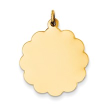 14k Gold .027 Gauge Engravable Scalloped Disc Charm hide-image