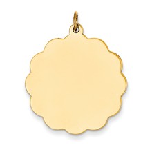 14k Gold .027 Gauge Engravable Scalloped Disc Charm hide-image