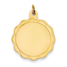 14k Gold .018 Gauge Engravable Scalloped Disc Charm hide-image