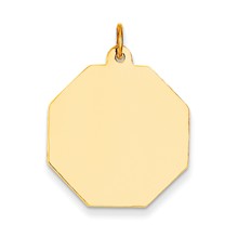 14k Gold Plain .013 Gauge Engravable Octagonal Disc Charm hide-image