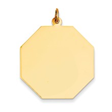 14k Gold Plain .011 Gauge Engravable Octagonal Disc Charm hide-image