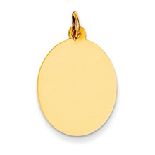 14k Gold Plain .027 Gauge Engravable Oval Disc Charm hide-image