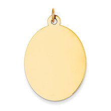 14k Gold Plain .018 Gauge Engravable Oval Disc Charm hide-image