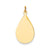 Plain .009 Gauge Engravable Raindrop Disc Charm in 14k Gold