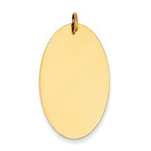 14k Gold Plain .013 Gauge Engravable Elliptical Disc Charm hide-image