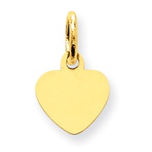 14k Gold Plain .018 Gauge Engravable Heart Disc Charm hide-image