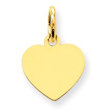 14k Gold Plain .009 Gauge Engravable Heart Disc Charm hide-image