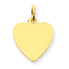 14k Gold Plain .027 Gauge Engravable Heart Disc Charm hide-image