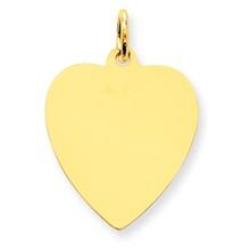 14k Gold Plain .011 Gauge Engravable Heart Disc Charm hide-image