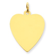 14k Gold Plain .018 Gauge Engravable Heart Disc Charm hide-image