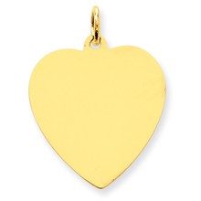 14k Gold Plain .027 Gauge Engravable Heart Disc Charm hide-image