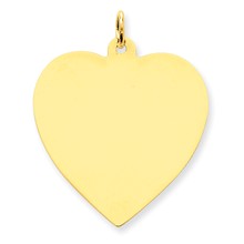 14k Gold Plain .018 Gauge Engravable Heart Disc Charm hide-image