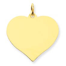 14k Gold Plain .027 Gauge Engravable Heart Disc Charm hide-image