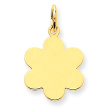 14k Gold Plain .013 Gauge Engravable Flower Disc Charm hide-image