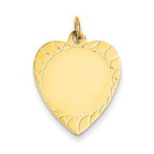 14k Gold Etched .018 Gauge Engravable Heart Disc Charm hide-image