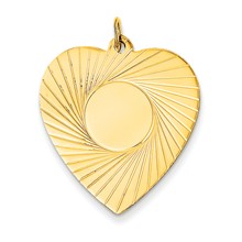 14k Gold Etched .018 Gauge Engravable Heart Disc Charm hide-image