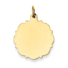 14k Gold Plain .018 Gauge Engravable Disc Charm hide-image