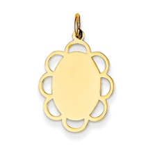 14k Gold Plain .013 Gauge Engravable Flower Disc Charm hide-image