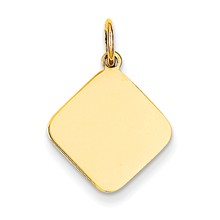 14k Gold Plain .018 Gauge Diamond-Shaped Engravable Disc Charm hide-image