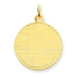 14k Gold Patterned .013 Gauge Circular Engravable Disc Charm hide-image