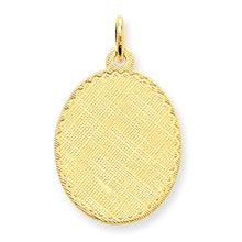 14k Gold Patterned .018 Gauge Engravable Oval Disc Charm hide-image