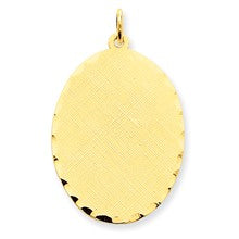 14k Gold Patterned .018 Gauge Engravable Oval Disc Charm hide-image