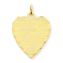 14k Gold Patterned .018 Gauge Engravable Heart Disc Charm hide-image