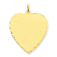 14k Gold Patterned .018 Gauge Engravable Heart Disc Charm hide-image