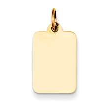 14k Gold Plain .018 Gauge Rectangular Engravable Disc Charm hide-image