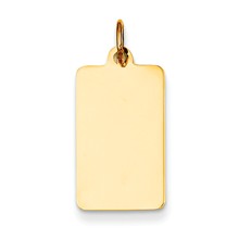 14k Gold Plain .035 Gauge Rectangular Engravable Disc Charm hide-image